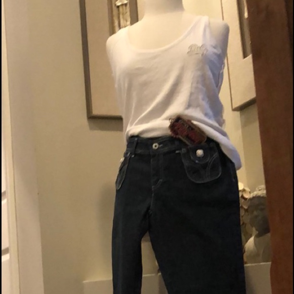 Dolce and Gabbana set jeans and white tank top